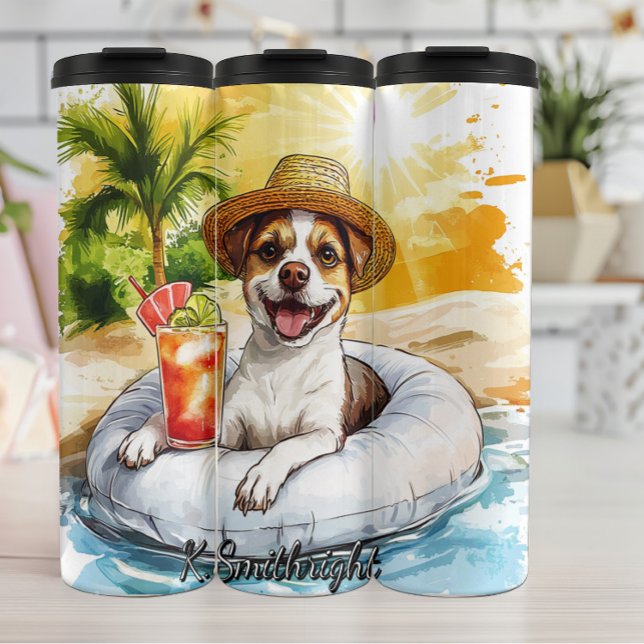A Dog Relaxing in a Tube Thermal Tumbler (Creator Uploaded)