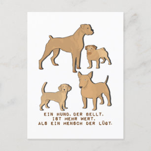A dog that barks is worth a dog sword postcard
