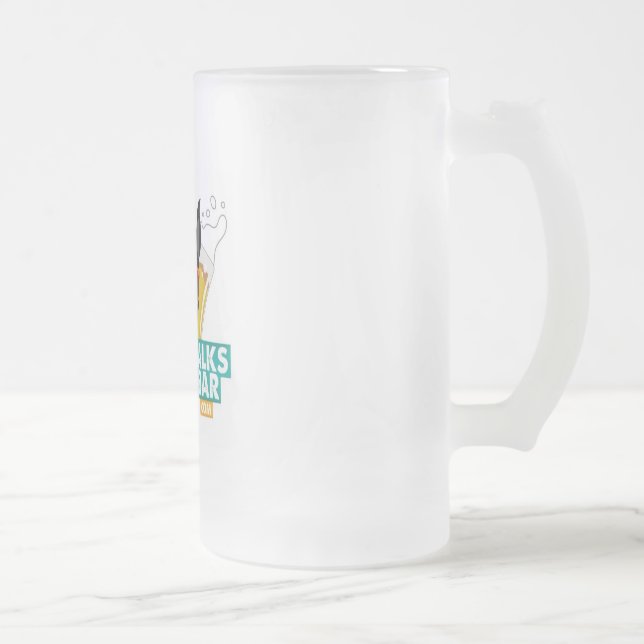 A Dog Walks into a Bar Frosted Mug - Colour Logo (Right)
