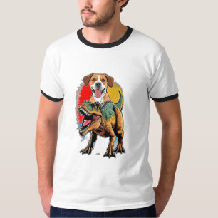 A dog with the body of a dinosaur (T-Rex or Tricer T-Shirt