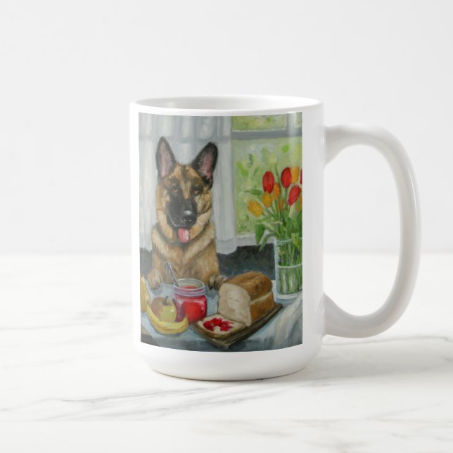 "A Doggie Snack" beautiful german shepherd Coffee Mug (Right)