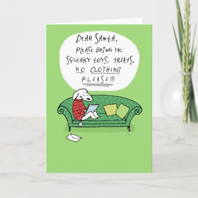 A Dog's Letter to Santa Clause Funny Christmas Holiday Card (Front)