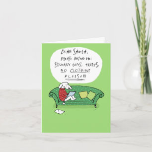 A Dog's Letter to Santa Funny Cartoon Christmas Holiday Card