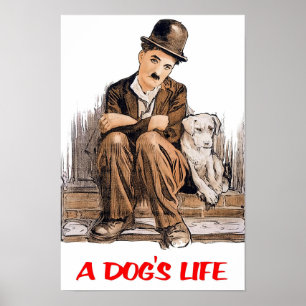 A Dogs Life Charlie Chaplin 1918 Classic Movie Poster