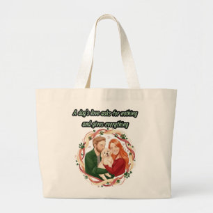 A dog's love asks for nothing and gives everything large tote bag