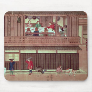 A domestic scene of a scroll) mouse mat