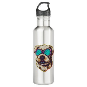 A DORABLE D O G WITH SUN GLASSES  710 ML WATER BOTTLE
