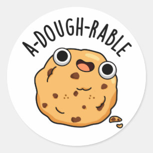 A-dough-rable Funny Cookie Pun  Classic Round Sticker