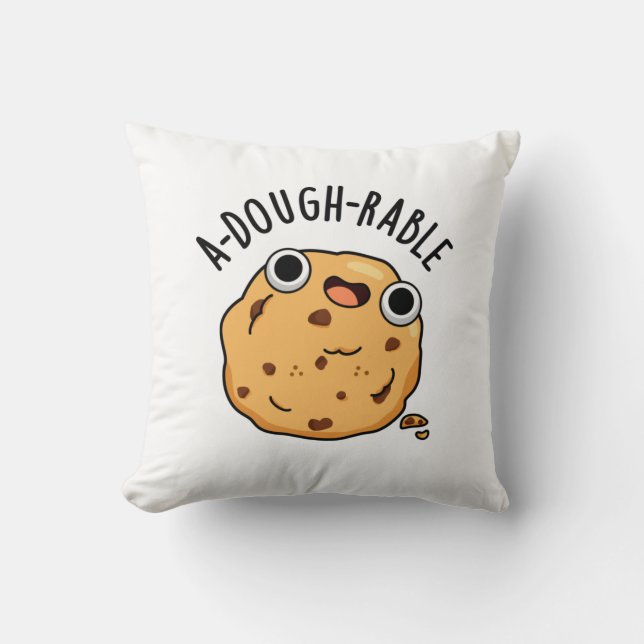 A-dough-rable Funny Cookie Pun  Cushion (Front)
