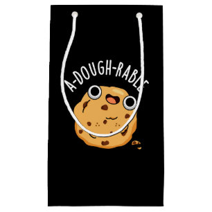 A-dough-rable Funny Cookie Pun Dark BG Small Gift Bag