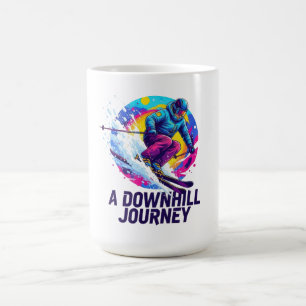 A Downhill Journey Skier Coffee Mug