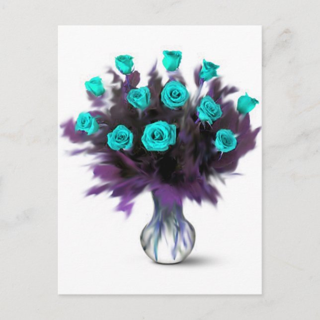 A Dozen Blue Roses - Gifts Postcard (Front)