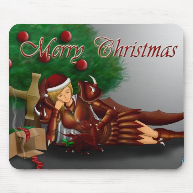 A Dragon Christmas Mouse Mat (Front)
