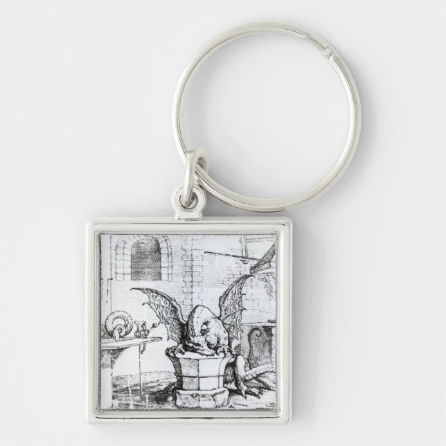 A Dragon in a Workshop Key Ring (Front)