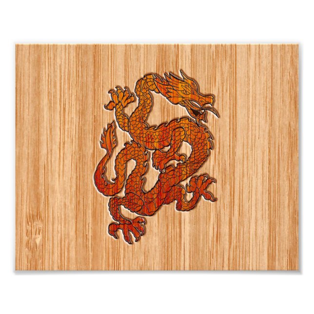 A Dragon in oriental Bamboo Photo Print (Front)