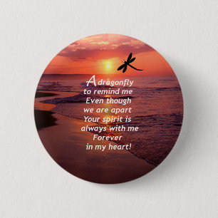 A Dragonfly to Remind Me 6 Cm Round Badge