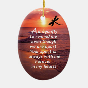 A Dragonfly to Remind Me Ceramic Tree Decoration
