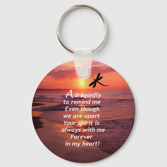 A Dragonfly to Remind Me Key Ring (Front)