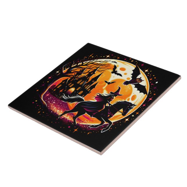 A Dramatic Halloween Horse Ride Under A Full Moon Tile (Side)