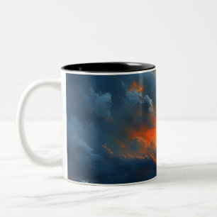 A Dramatic seascape At Sunset Painting Art Two-Tone Coffee Mug