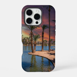 a dramatic sunset at Encanto Park iPhone 16 Pro Case