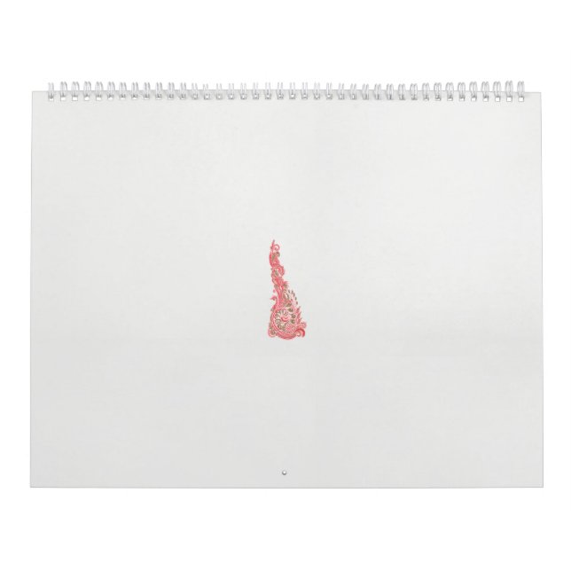 a drawing of a bird with flowers on it calendar (Cover)
