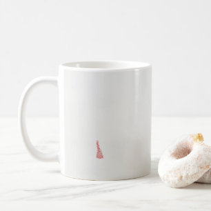 a drawing of a bird with flowers on it coffee mug