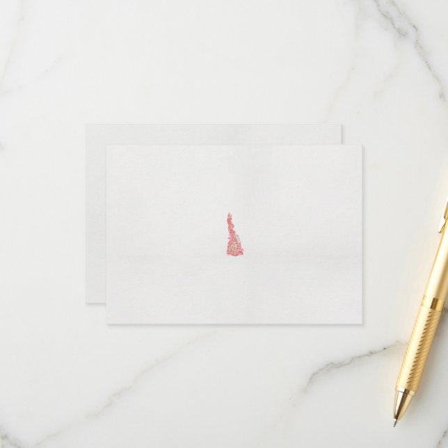 a drawing of a bird with flowers on it enclosure card (Front/Back In Situ)