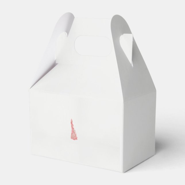 a drawing of a bird with flowers on it favour box (Front Side)