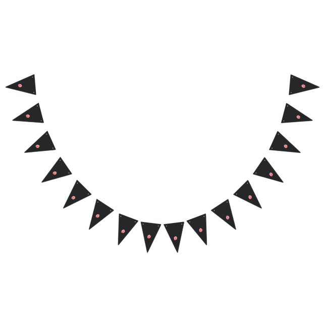 a drawing of a red flower on a white background bunting  (All)