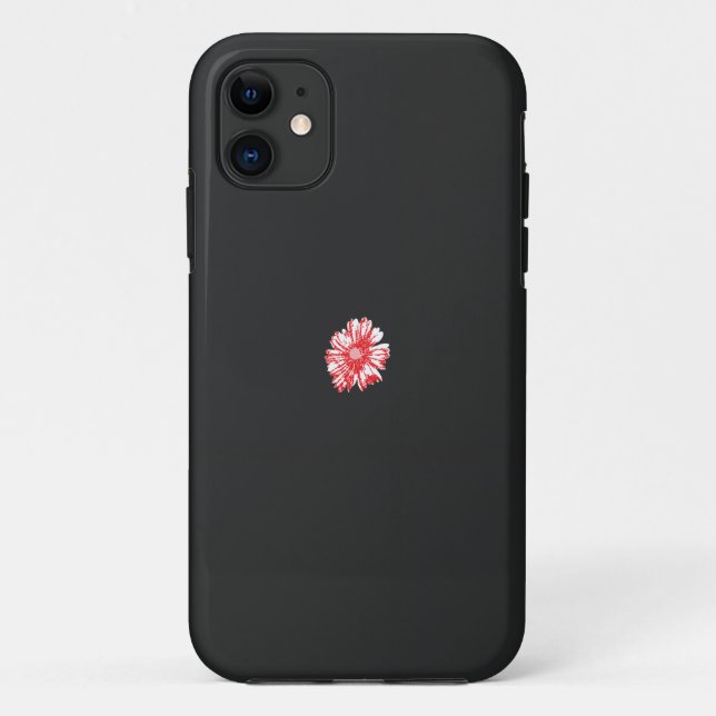 a drawing of a red flower on a white background Case-Mate iPhone case (Back)