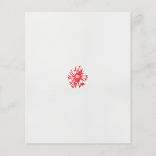 a drawing of a red flower on a white background flyer