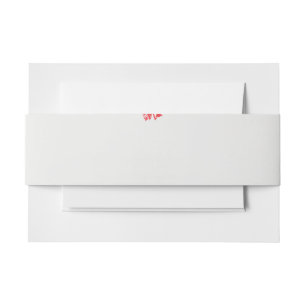 a drawing of a red flower on a white background invitation belly band