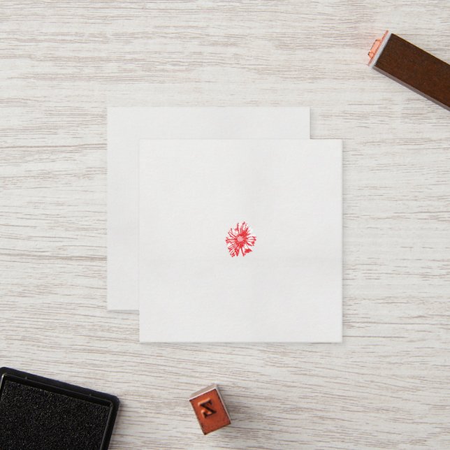 a drawing of a red flower on a white background loyalty card (Front/Back In Situ)