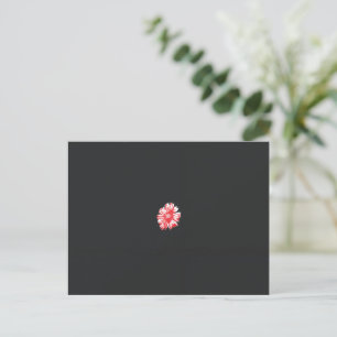 a drawing of a red flower on a white background postcard