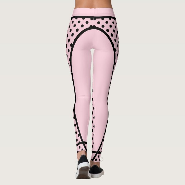 A dream in pink with black dots yoga leggings (Back)