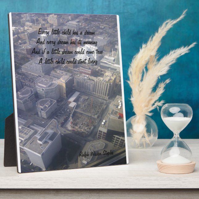 A dream of a child plaque (Side)