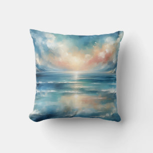 a dream of ocean with sunset colorful cushion