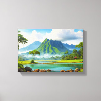 A Dreamy Landscape: A Peaceful View of Nature Canvas Print