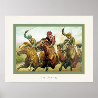 A Driving Finish ~ 1891 ~ Vintage Fine Art Print