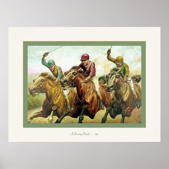 A Driving Finish ~ 1891 ~ Vintage Fine Art Print (Front)
