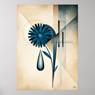 A Drop Holds the Sky Geometric Water Art Poster