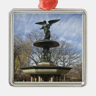 A dry winter Bethesda Fountain in Central Park Metal Tree Decoration