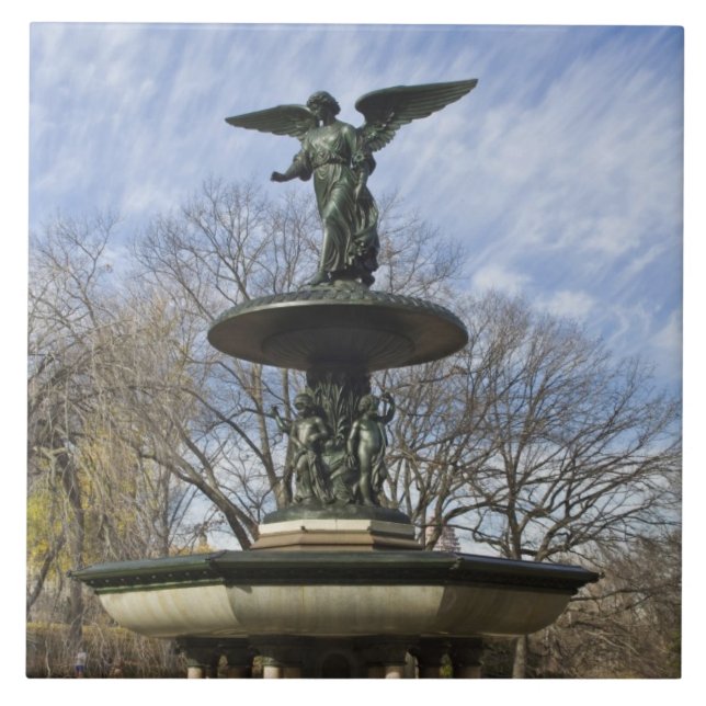 A dry winter Bethesda Fountain in Central Park Tile (Front)