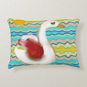 A duck at the seaside decorative cushion