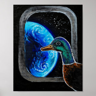 A duck sent into the outer space poster