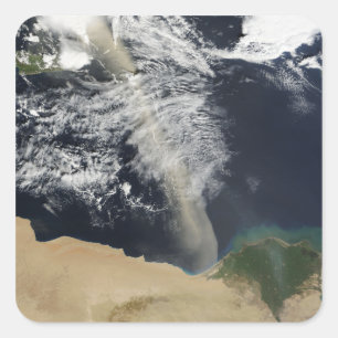 A dust plume square sticker