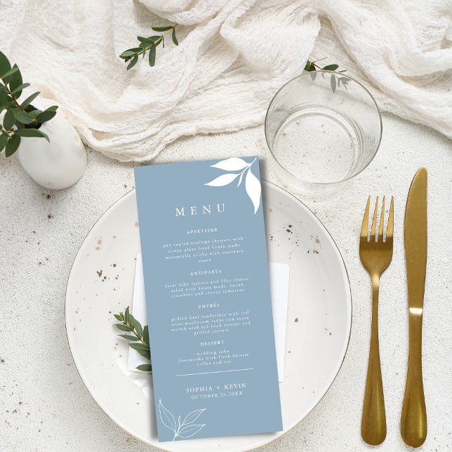 A Dusty Blue I Modern Minimalist I Branch Leaves Menu (Creator Uploaded)