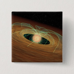 A dusty planet-forming disc in orbit 15 cm square badge