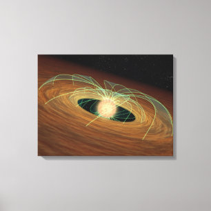A dusty planet-forming disc in orbit canvas print